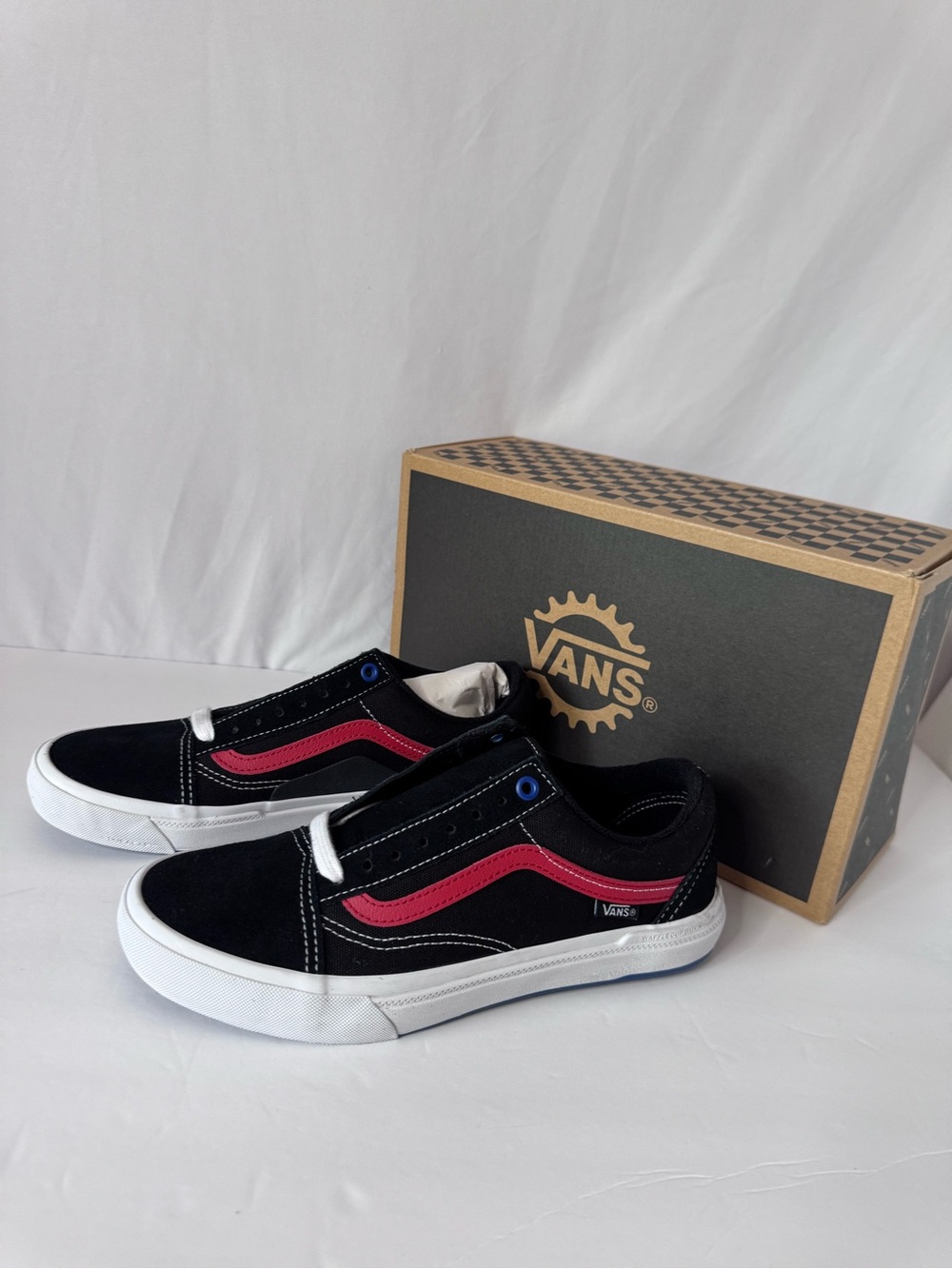Vans Black Sneakers with Red Side Stripe Size Size 7